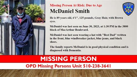 89-year-old Oakland man with dementia reported missing. His hat says ‘Best Dad’